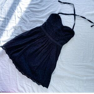 Talula Black Eyelet Halter Cotton Dress